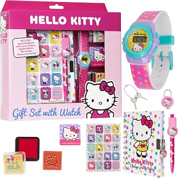 Hello Kitty Notebook Digital Watch Accessories Set Kawaii Journal Notebook Diary