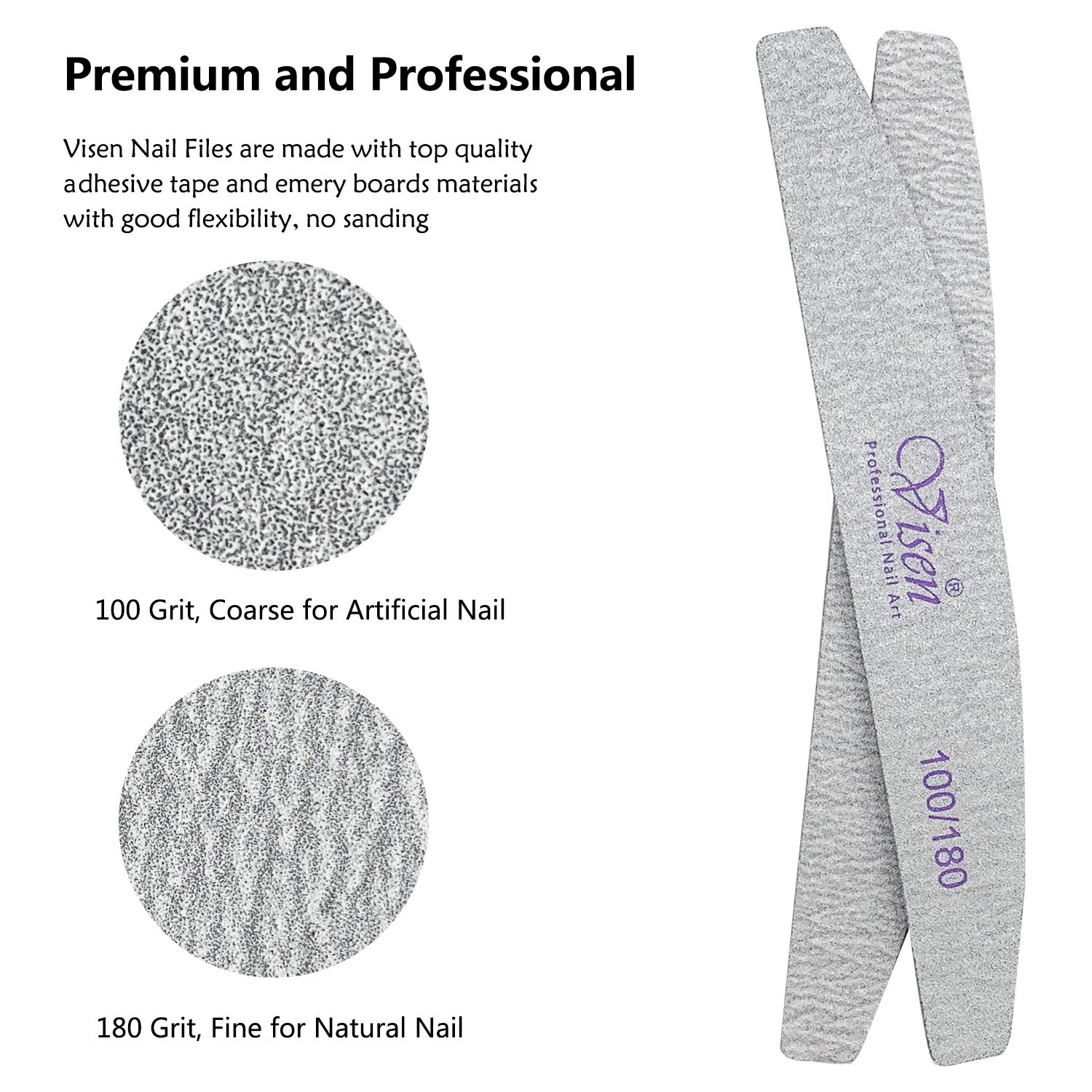 25 Pcs 100/180 Grits Nail File,Washable Double Sided Fingernail Files,Nail Files For Acrylic Nails,Professional Emery Boards for Natural,Gel Nails,Nail Styling Tools For Home and Salon Use