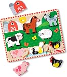 Melissa & Doug Puzzle en bois de ferme (8 Pcs) - FSC CertifiedFarm Jouets d'animaux pour les enfants, Puzzles en bois pour les tout-petits Âges 2+