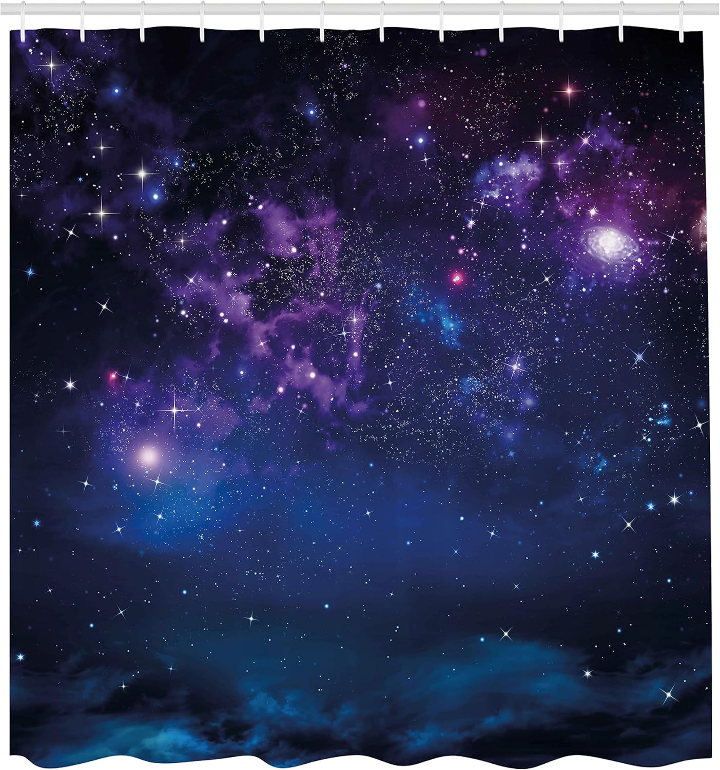 Ambesonne Space Shower Curtain, Milky Way Themed Dark Matter with Star Field Sci Fi Travel Display Art Print, Cloth Fabric Bathroom Decor Set with Hooks, 69" W x 84" L, Magenta Blue