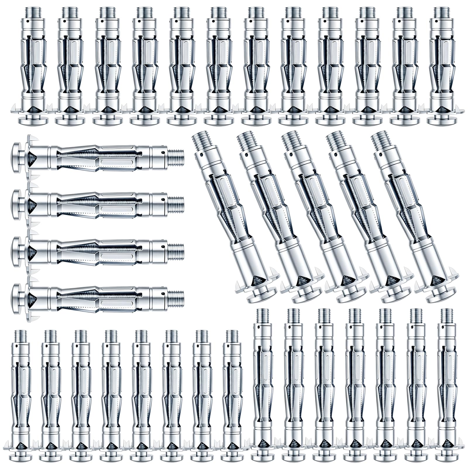 36 Sets Hollow Wall Fixings, Heavy Duty Plasterboard Fixings