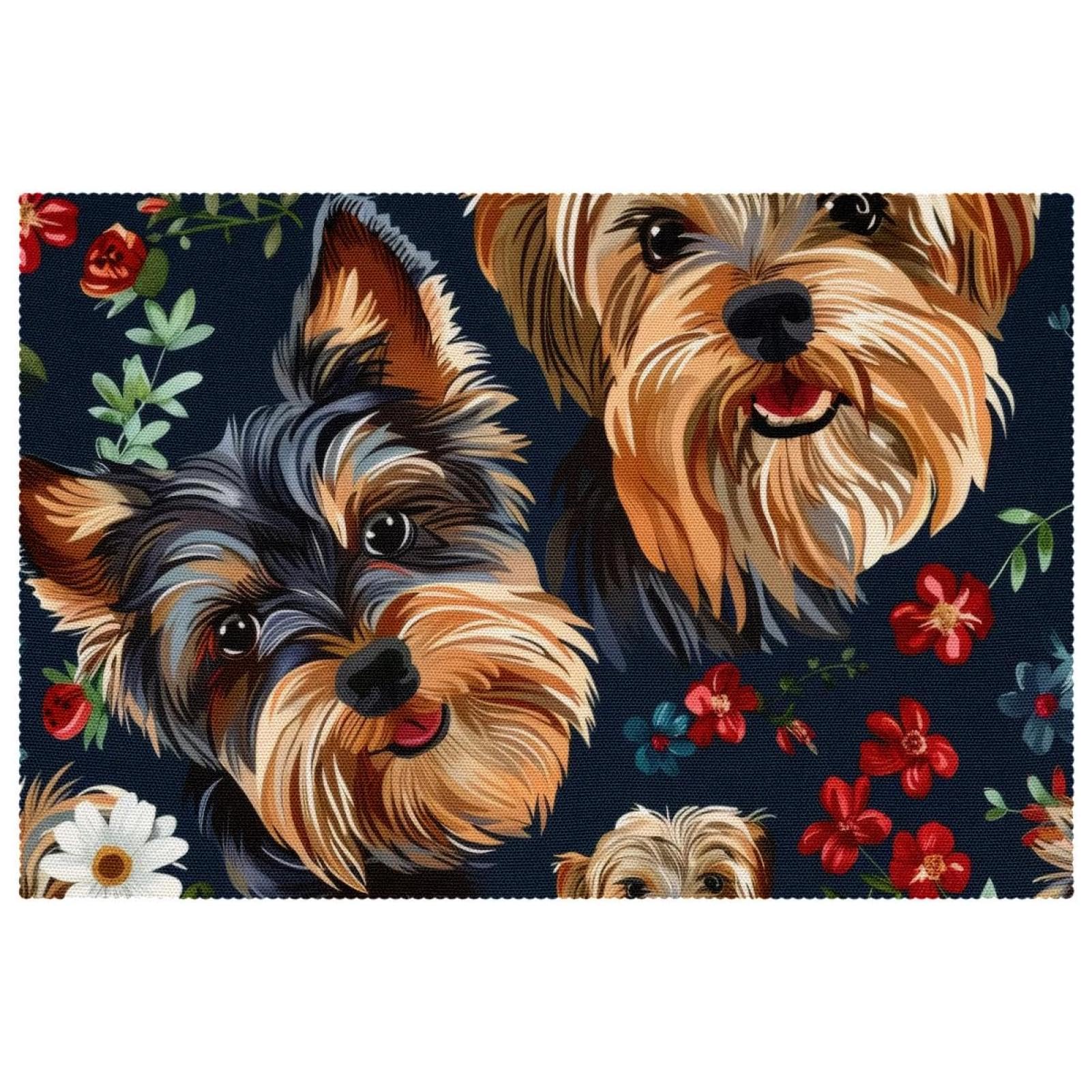 Set de table lavable anti-tache Yorkshire Terrier pour protéger la table du chaud