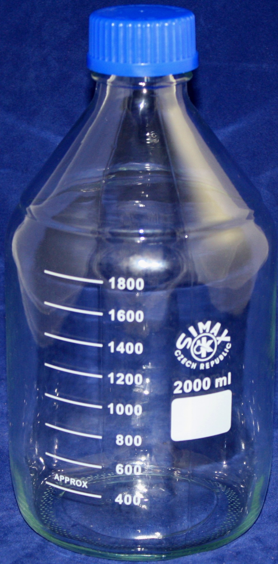 2000mL Simax Glass Media Storage Bottle w/Cap