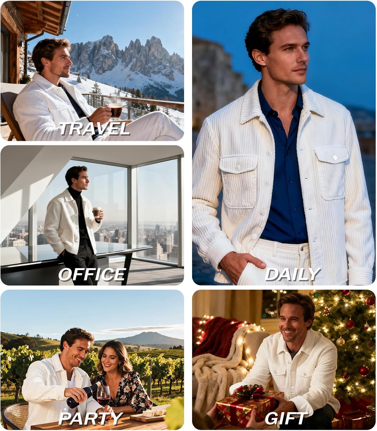 MAGNIVIT Men's Long Sleeve Lightweight Corduroy Work Shacket Shirt Jacket Casual Button-Up Overshirt with Pockets - Image 7