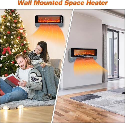 Miniatura 2 de Calentador de espacio, calentador de chimenea, calentadores para uso en interiores con efecto de llama 3D, aire acondicionado portátil de 1500 W,
