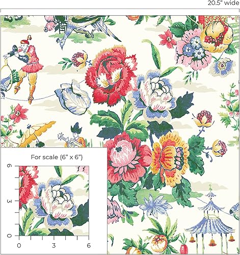 Vista 94 de Surface Style - Papel tapiz para despegar y pegar, papel tapiz floral para dormitorio, tocador, cocina, autoadhesivo, vinilo, cobertura de 30.75