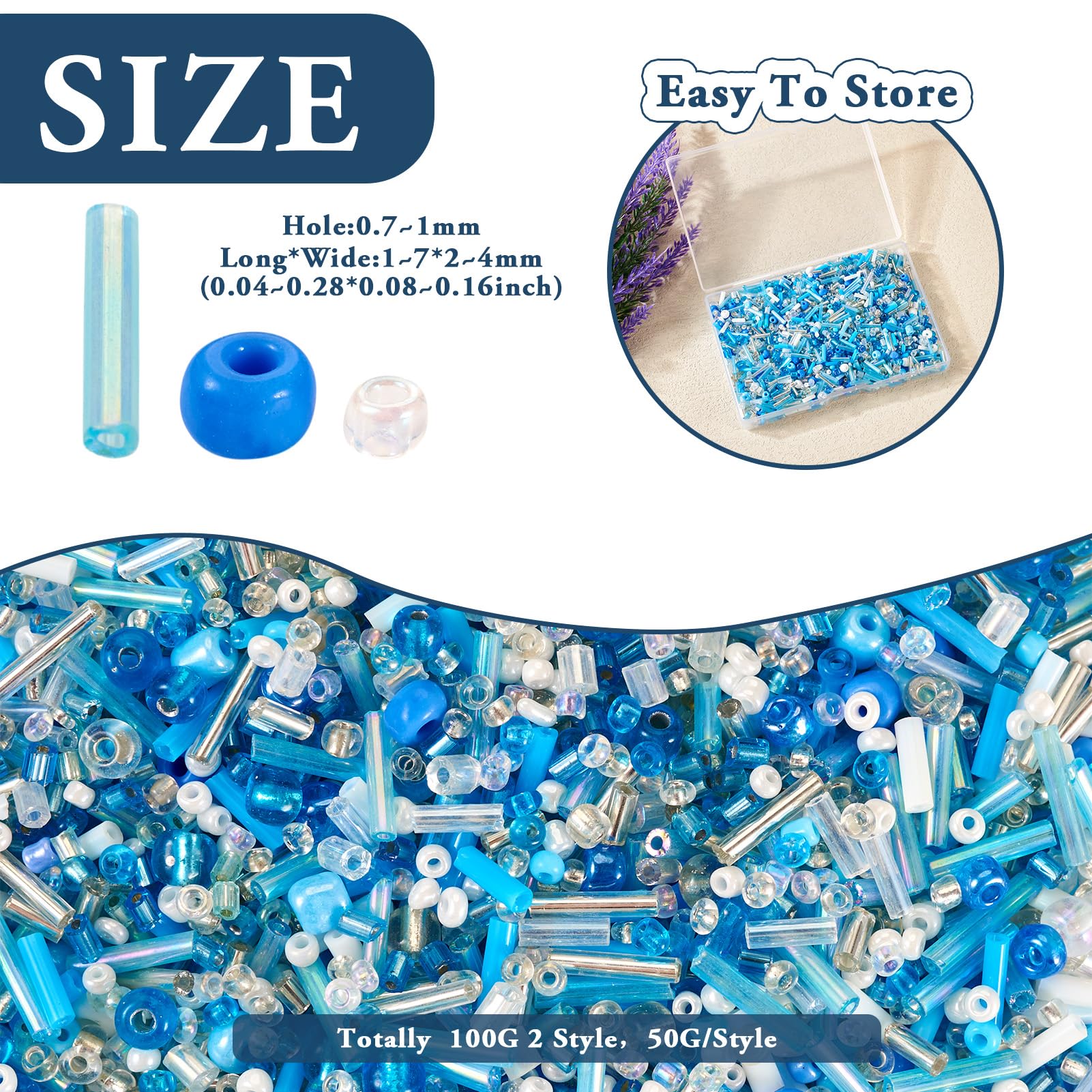 PH PandaHall 416pz Perline Blu Da 8mm per La Creazione di Gioielli, 32 perle di Vetro Craquelé Blu Stile Perline Sfuse Dipinte Rotonde per Braccialetti, Orecchini, Collane, Forniture per Gioielli