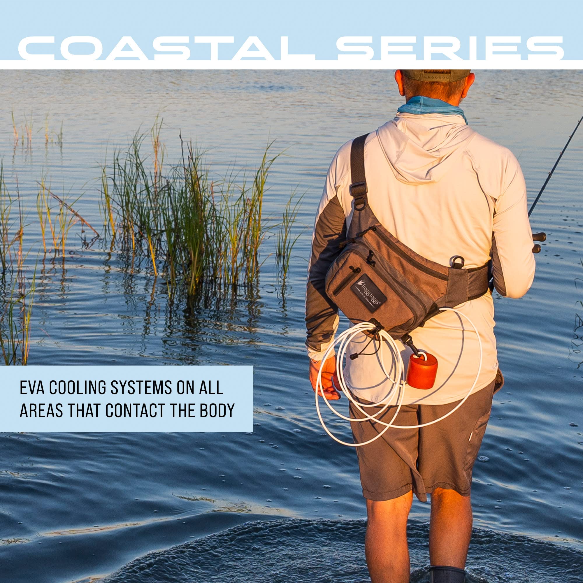 Mochila De Pesca Frogg Toggs Flats Sling – Ligera, Con Soporte Para Caña Y Resistente Al Agua | Ideal Para Pescadores Que Buscan Comodidad Y Organización