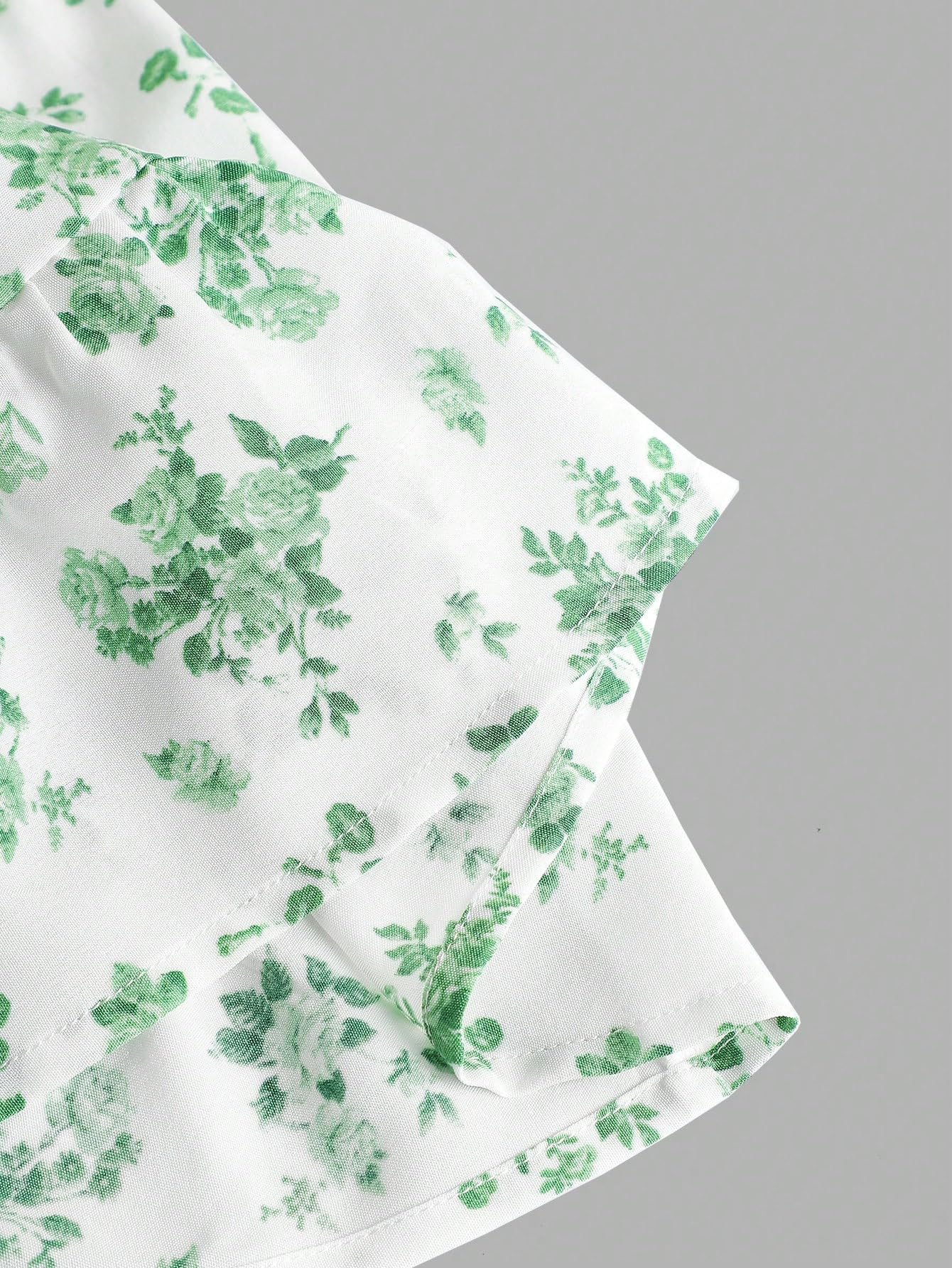 Floerns Ärmelloses Cami-Kleid für Mädchen, Blumendruck, gerüscht, Rüschensaum, A-Linie, kurzes Kleid