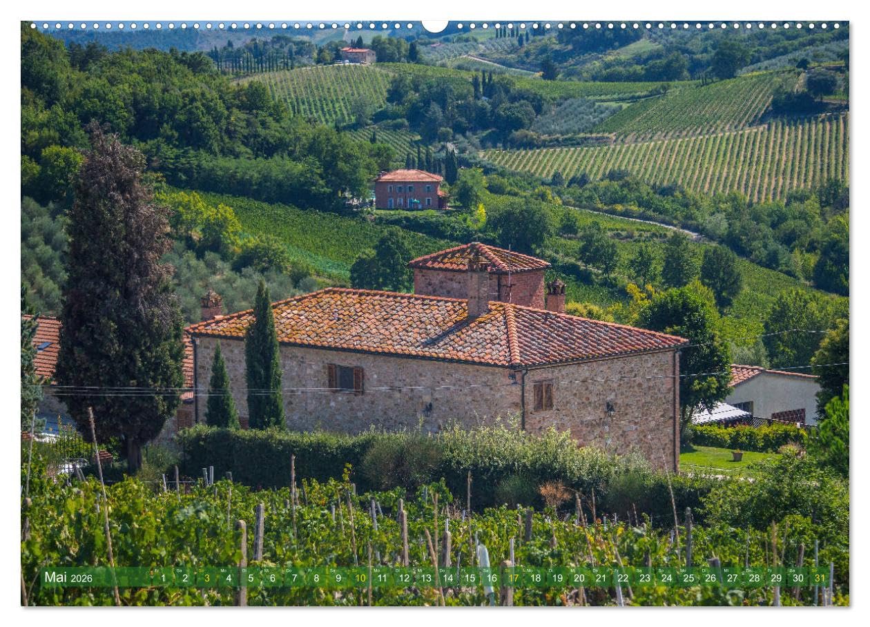 TOSKANA im magischen Licht (hochwertiger Premium Wandkalender 2026 DIN A2 quer), Kunstdruck in Hochglanz: Italiens lichtvolle Region fasziniert! (CALVENDO Orte)