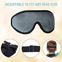 Vista 3 de 2 Pieces 3D Sleep Mask for Kids Memory Foam Contoured Eye Mask, Travel Sleep Eye Cover with Adjustable Strap, 3D Blindfolds(Pink and Grey)