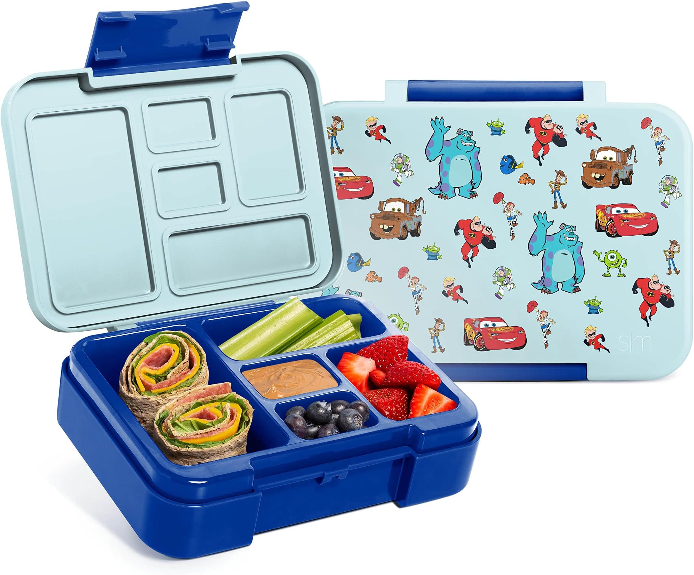 Simple Modern Disney Pixar Bento Lunch Box for Kids | BPA Free, Leakproof, Dishwasher Safe | Lunch Container for Boys, Toddlers | Porter Collection | 5 Compartments | Pixar Pals