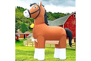 DomKom 9FT Christmas Giant Clydesdale Horse Inflatables
