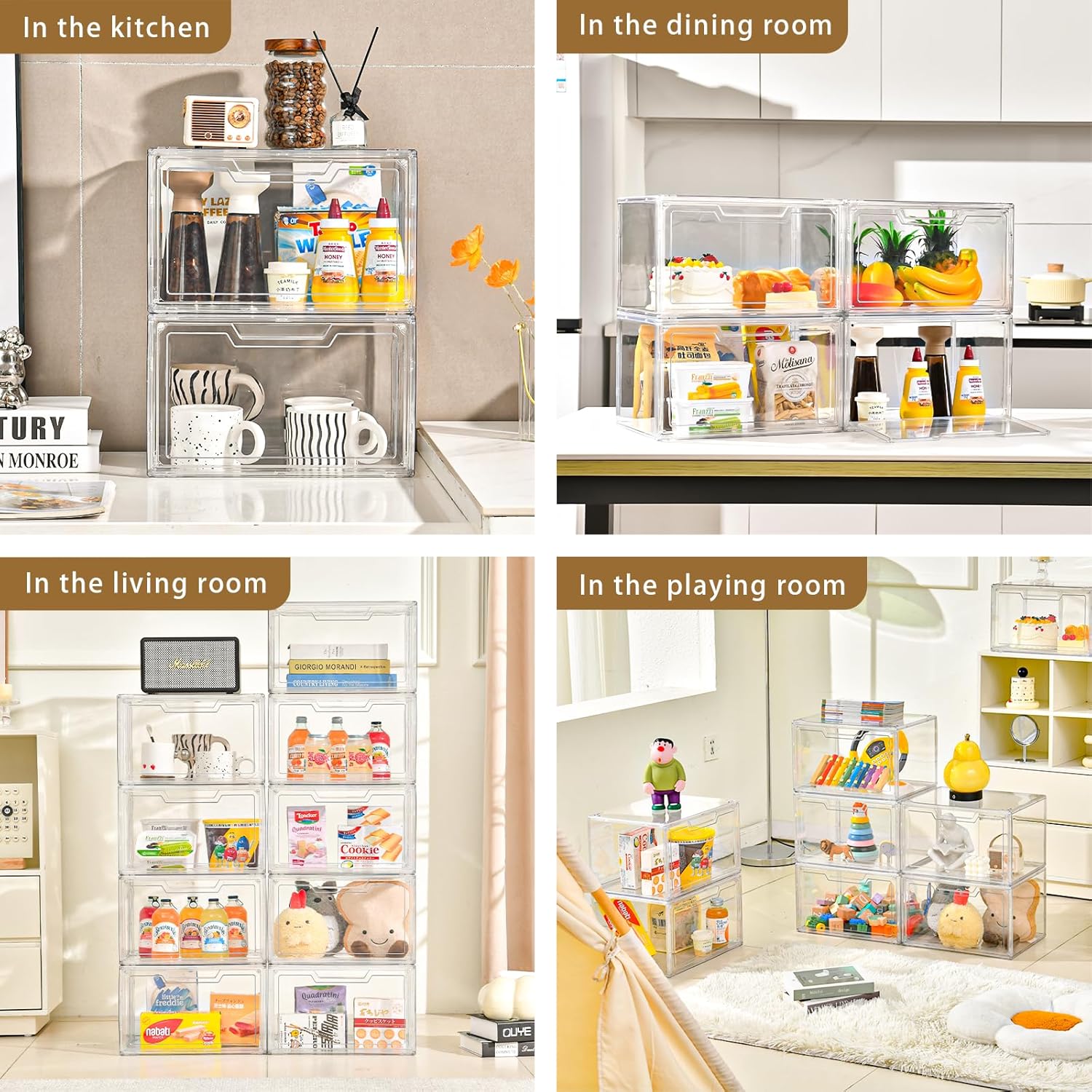 Magnetic Acrylic Clear Shoe Boxes – 360° Transparent Stackable Sneaker Storage & Organizer Box, Professional Shoe Display Case & Multipurpose Storage Bin for Closet (5pcs)