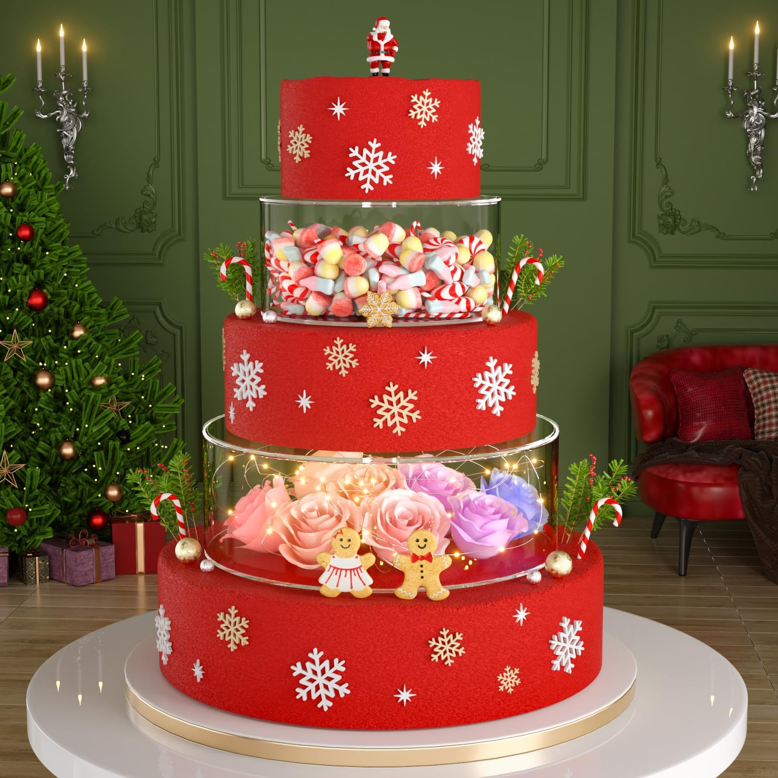 Amazon.com: Clear Acrylic Cake Stand,Fillable Cake Riser Cake Tier ...