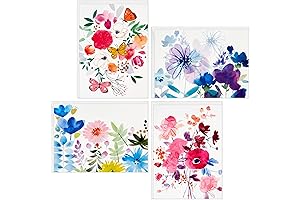 Hallmark Stationary Cards with Envelopes Set, Painted Flowers (48 Cards with Envelopes)