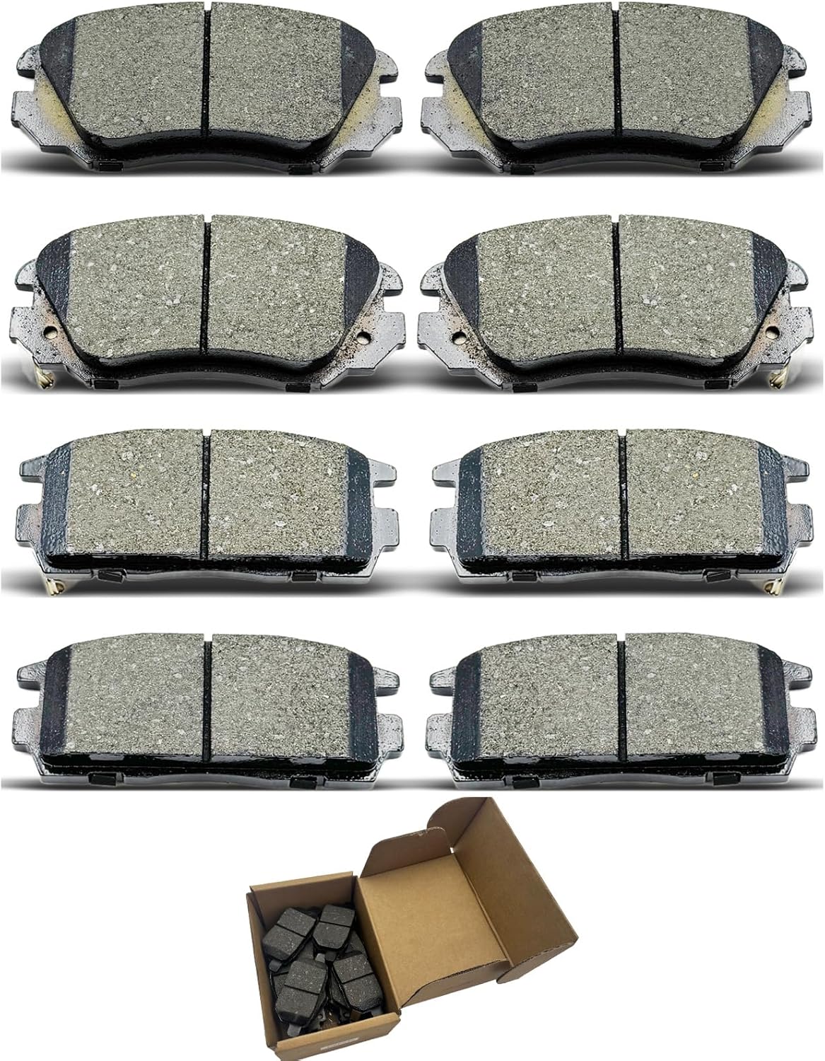 Brake Pads Sets Fit For Chevrolet Equinox 2010 2011 2012 2013 2014 2015 2016 2017,For GMC Terrain 2010-2017 D1421 D1275 8Pcs Front Rear Ceramic Brake Pads CCTECHMASS