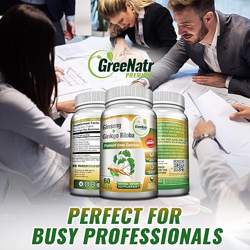 Miniatura 6 de GreeNatr Raíz de ginseng rojo coreano y ginkgo biloba y suplemento de apoyo inmunológico 7 en 1 con vitamina C, vitamina D3, zinc 50 mg, quercetina