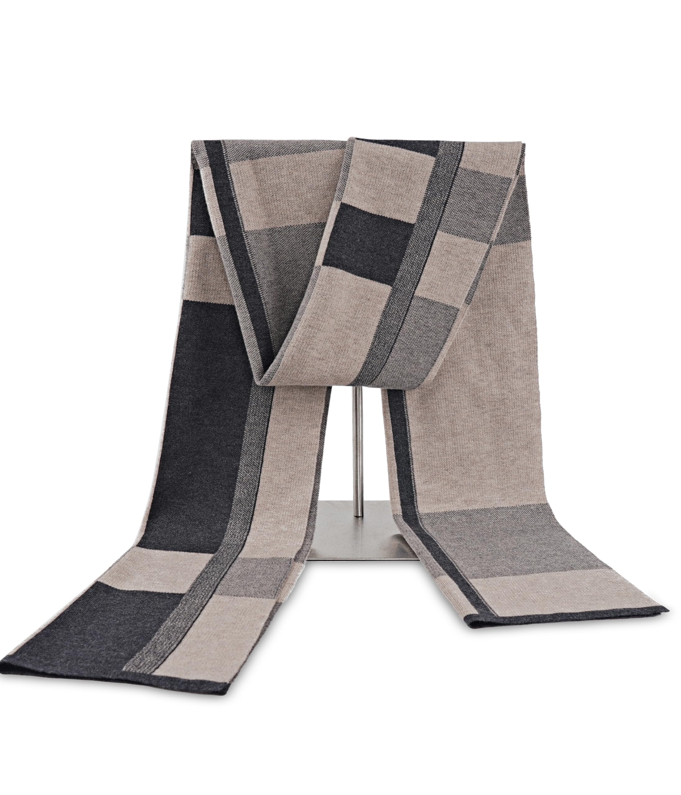 Mens Merino Wool Winter Scarf Classic Warm Soft Thick Long-image-0