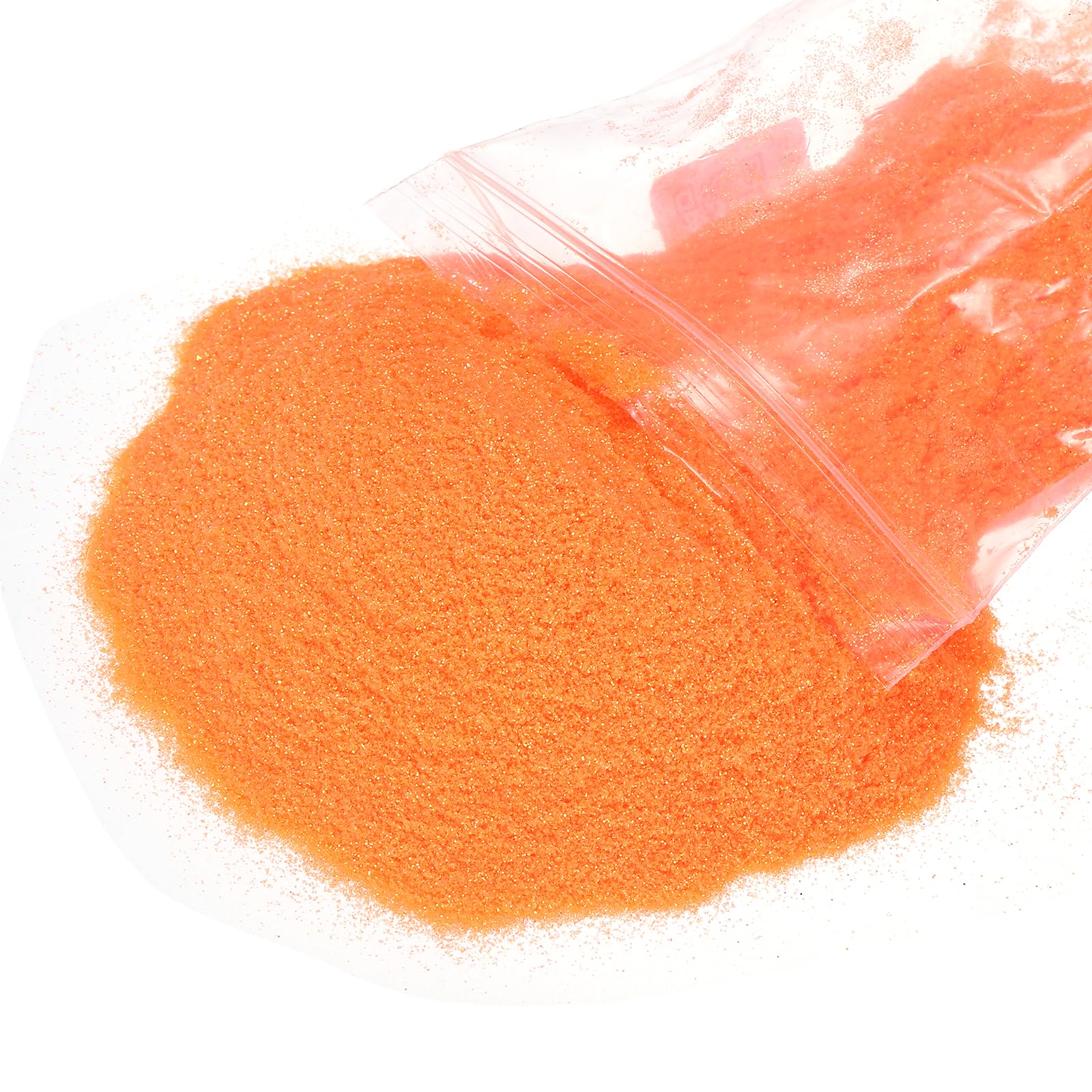 sourcing map 2 Pcs Ultra Fine Glitter 1/128 Inch Powder Metallic Resin Glitter PET Flakes Crafts Sequins 100g (3.5oz) for Resin Craft Tumbler Christmas Decoration, Fluorescent Iridescent Orange