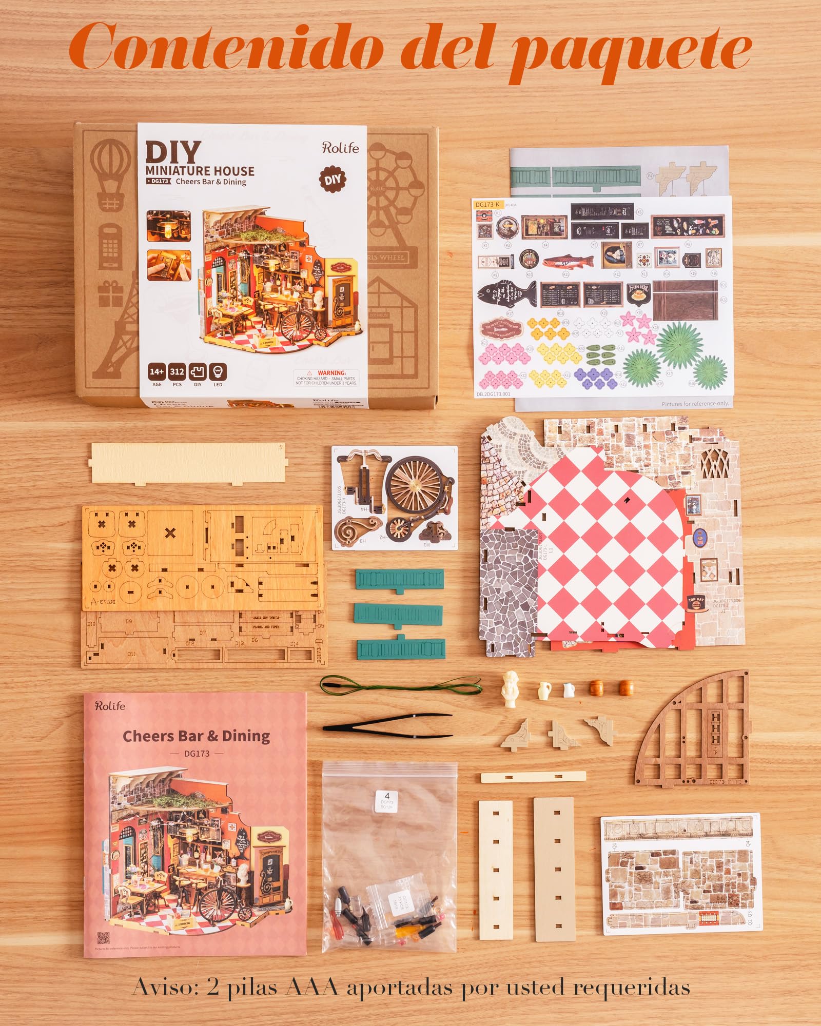 Rolife Maquetas -DIY Miniature House Diorama Cheers Bar, Casas Miniaturas para Montar Puzzle 3D Madera Book Nook para Adultos Adolescentes