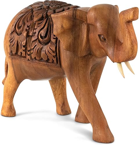 Miniatura 3 de G6 Collection Estatua de elefante tallada a mano de madera, escultura, arte decorativo, rústico, decoración del hogar, decoración hecha a mano,