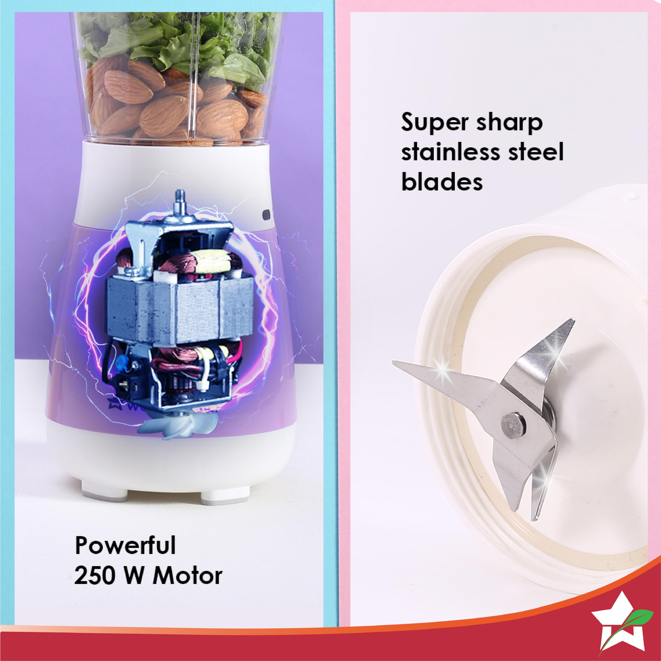 Wonderchef Orchid Personal Blender Portable Blender Smoothie Maker