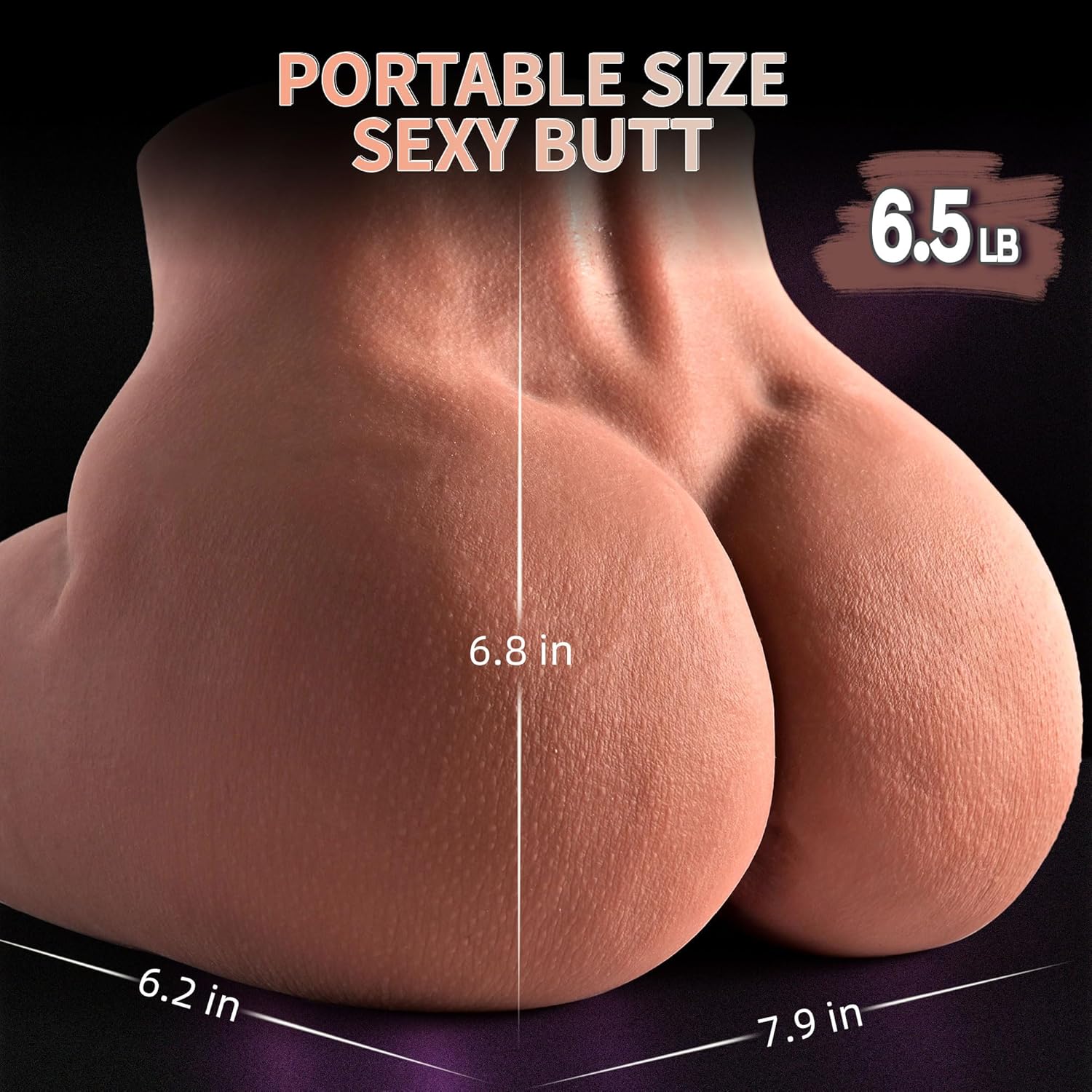 6.5 LB Wheat Male Masturbator Sex Doll for Men, Realistic Pocket Pussies Adult Toy Torso Butt Stroker Ass with 3D Viginal & Tight Anal Chanel, Lifelike Fake Ass for Men Masturbation Pleasure Anal Toys