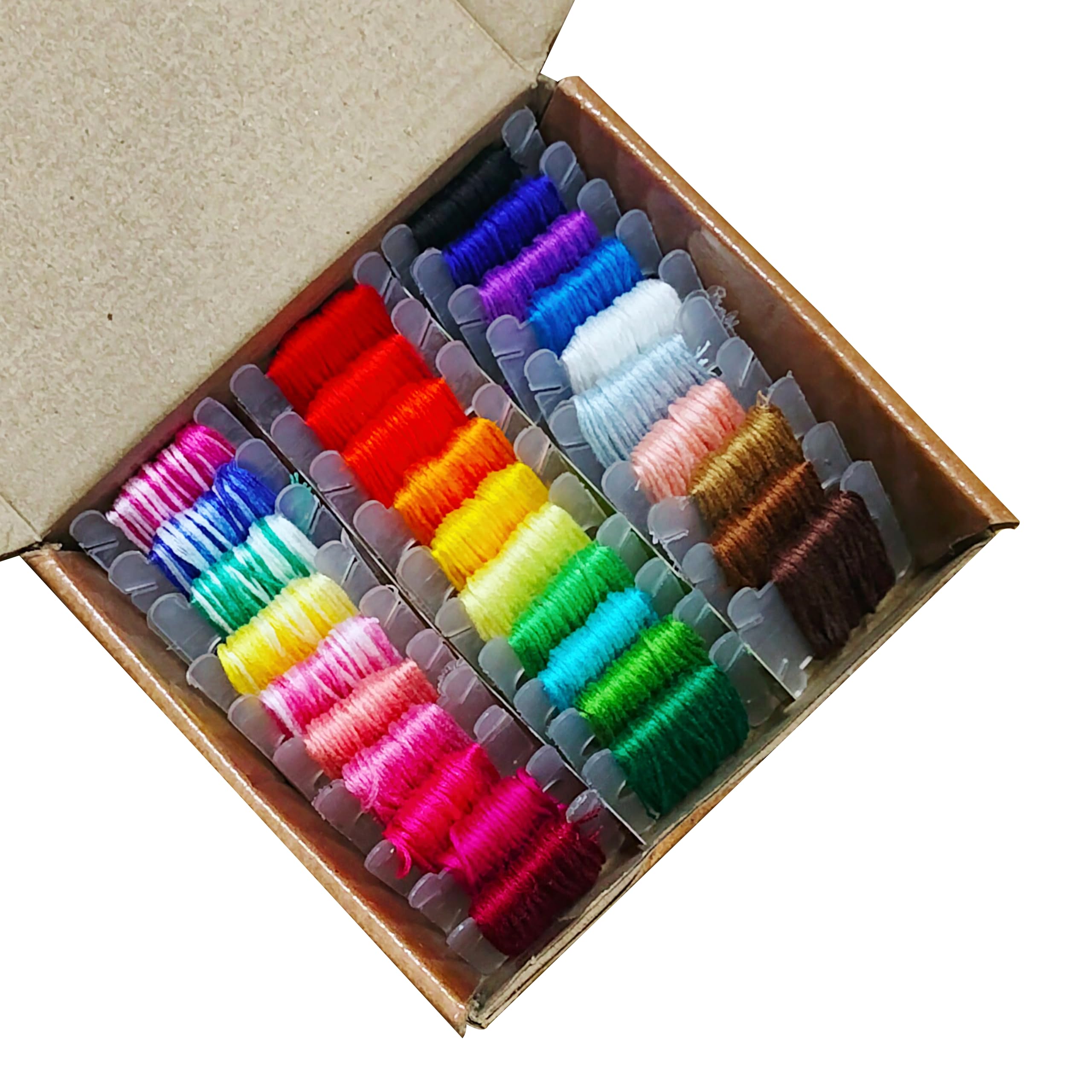 Cotton Embroidery Thread Floss with Floss Holder Bobbin – 7.5m Each, 30 Pack Rainbow Mix Colors – for Hand Embroidery, DIY Art & Craft-image-47