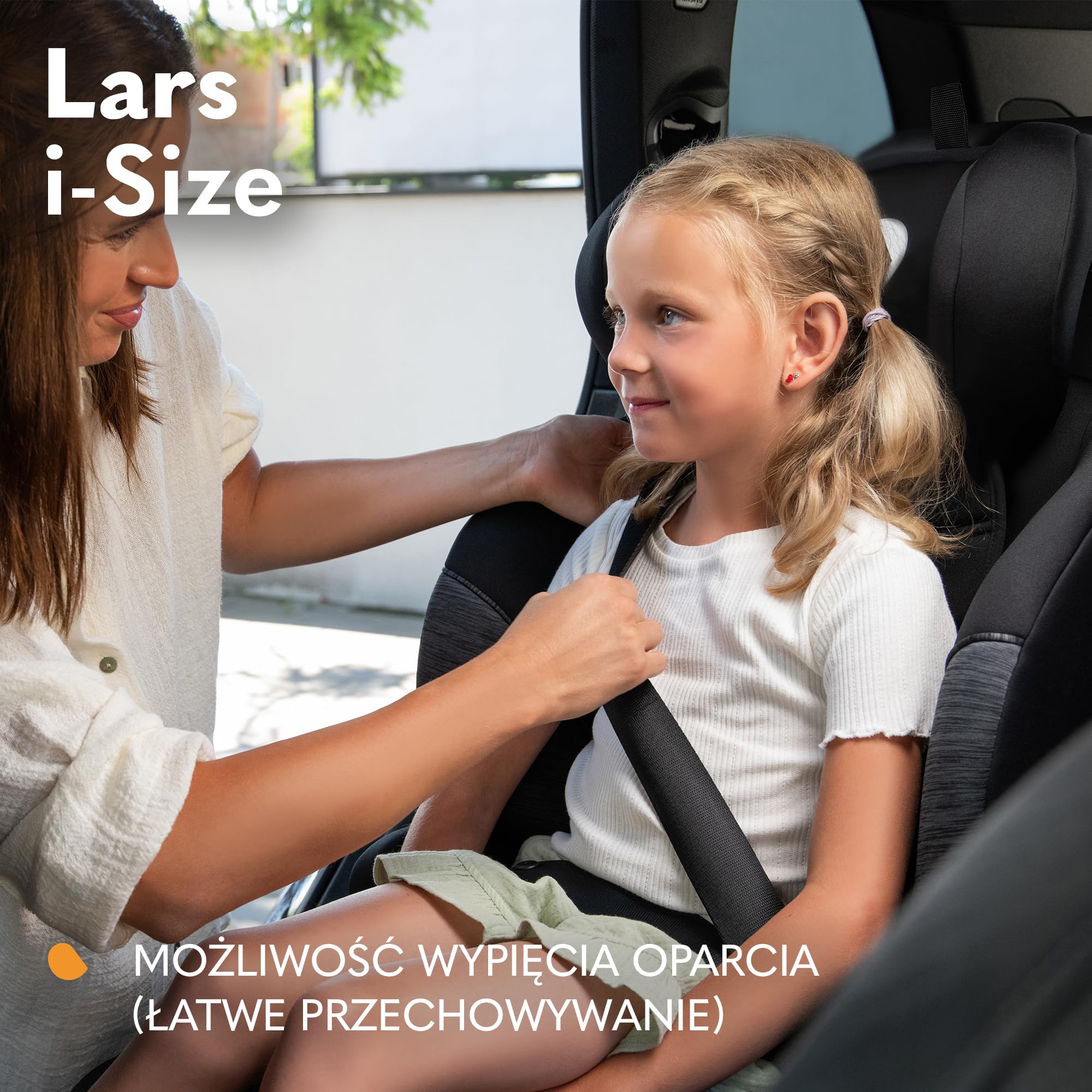 LIONELO LARS i-Size Dziecięcy Fotelik Samochodowy 100-150 cm Grupa 2 3, Ochrona Boczna 10 stopni Regulacji Zagłówka Wygodne Podłokietniki Wypinanie Oparcie Konstrukcja ImpactGuard | 4-12 lat, 15-36 kg, montaż pasów bezpieczeństwa, 10-stopniowa regulacja z