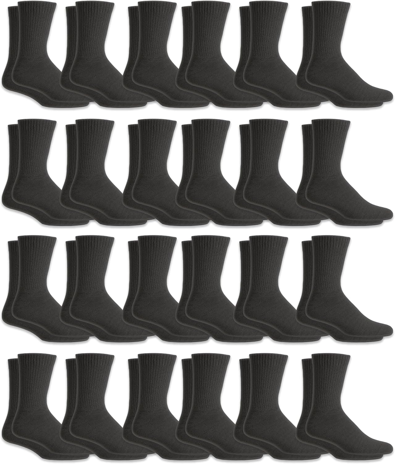 Yacht & Smith 24 Pairs Of Children & Kids Wholesale Bulk Sports Crew, Athletic Case Pairs Socks, (24 Pairs Black, Kids 4-6 (Shoe size 7-10))