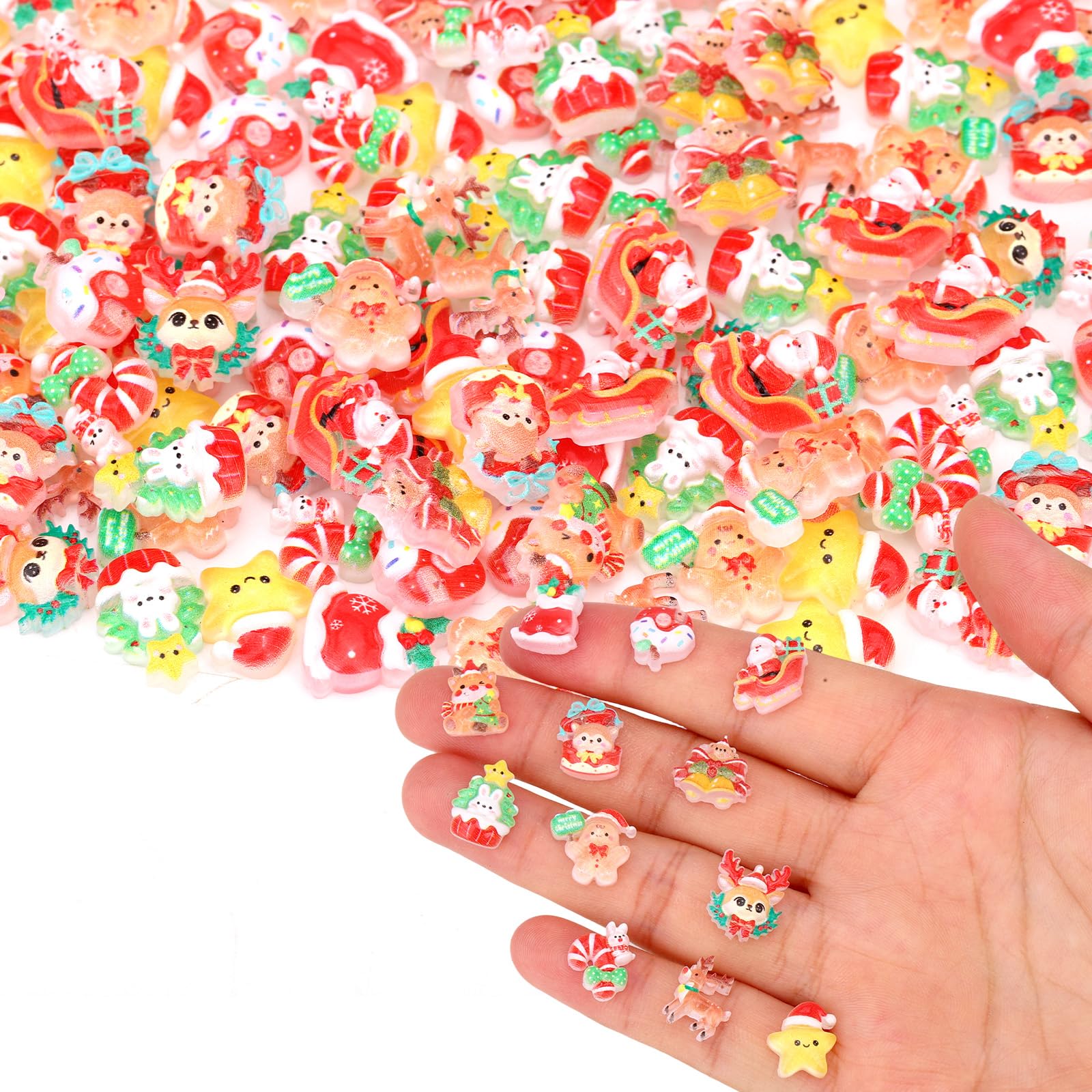 Sinbana 210pcs Mini Resin Christmas Ornaments (12 Styles) — image 1