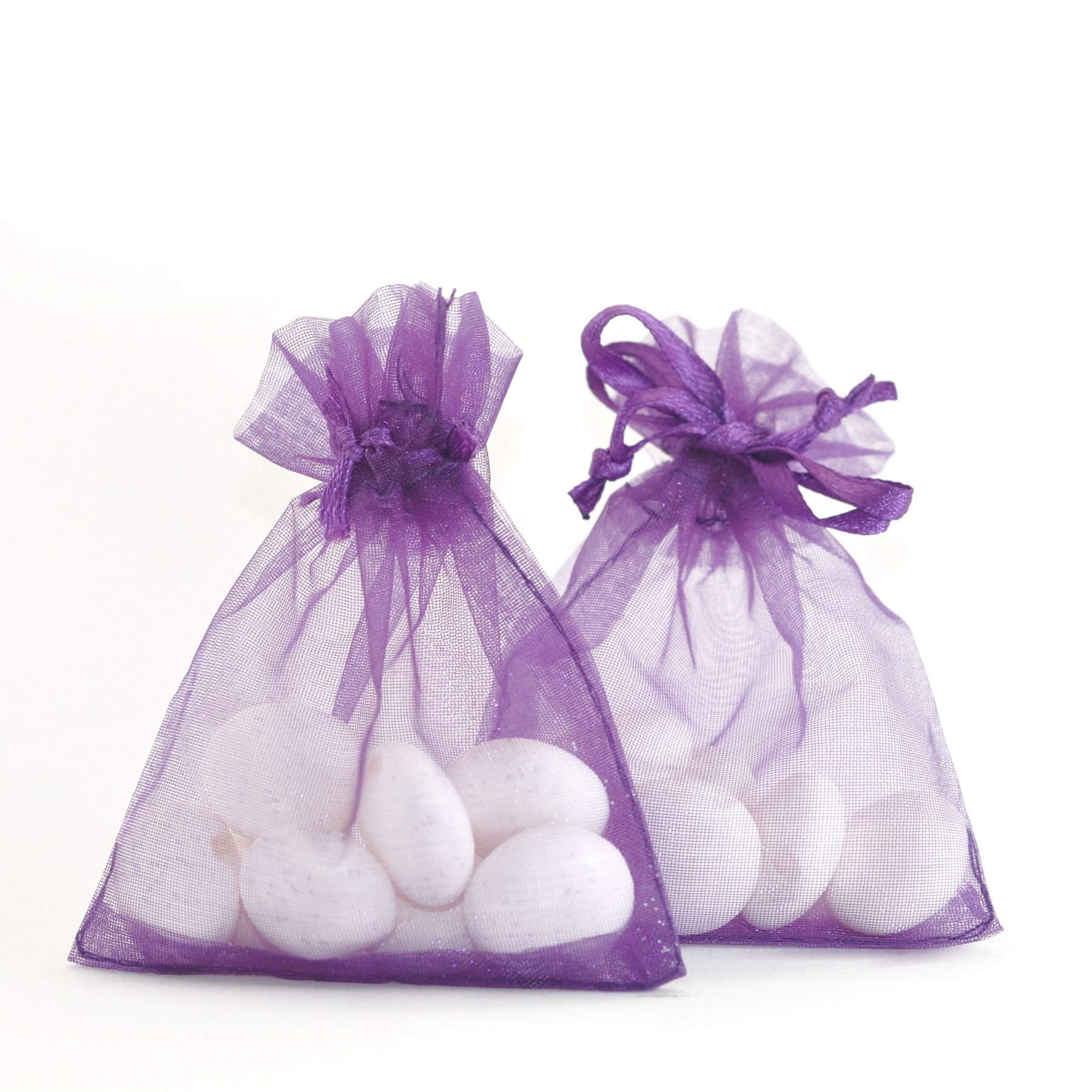 Shatchi 100pcs Purple Luxury Organza Jewellery Pouches Xmas Wedding Party Candy Sweet Favours Gifts Bag 9 x 12 cm