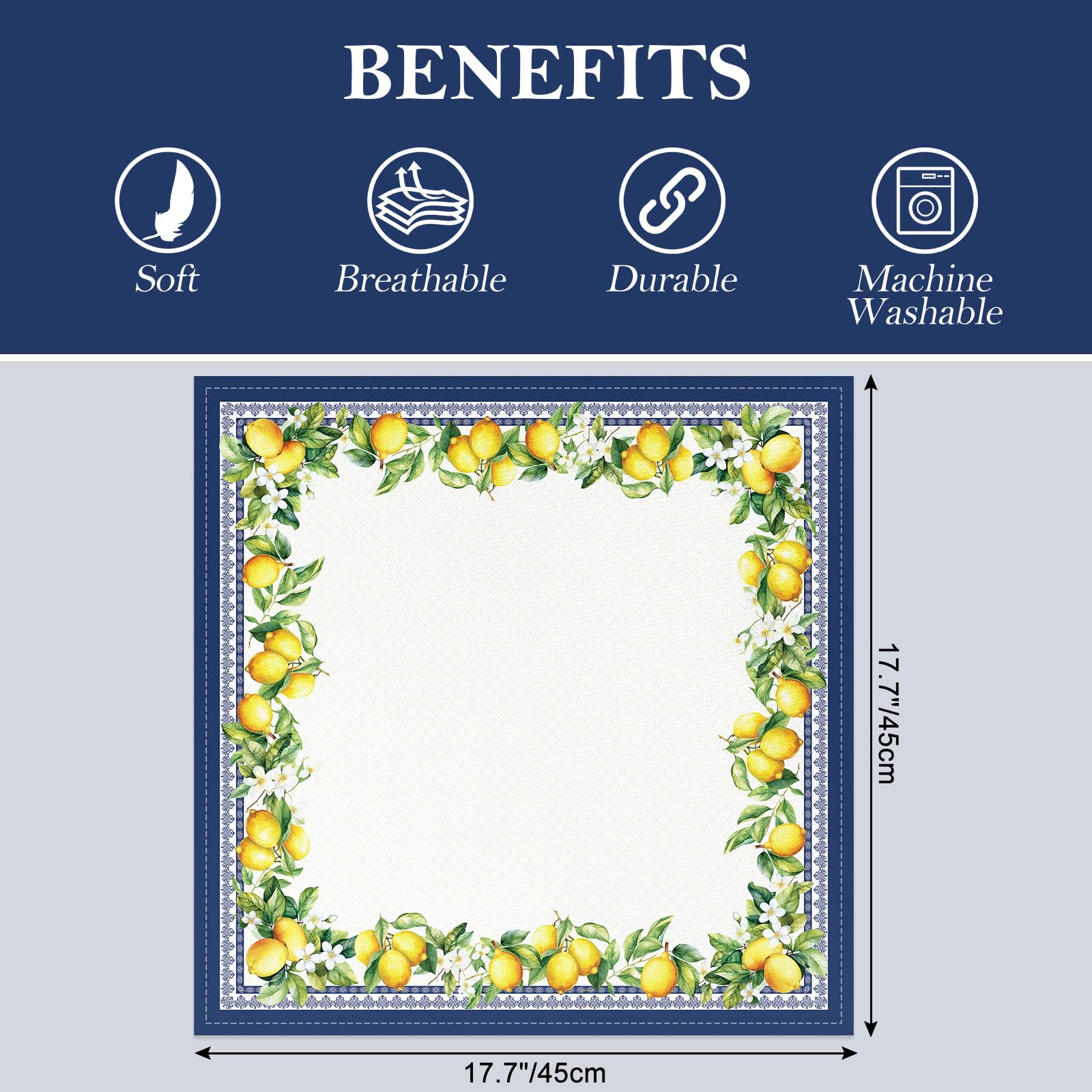 Softopia Cotton Lot De 4 Serviettes En Tissu 100 % Coton - Ourlet à