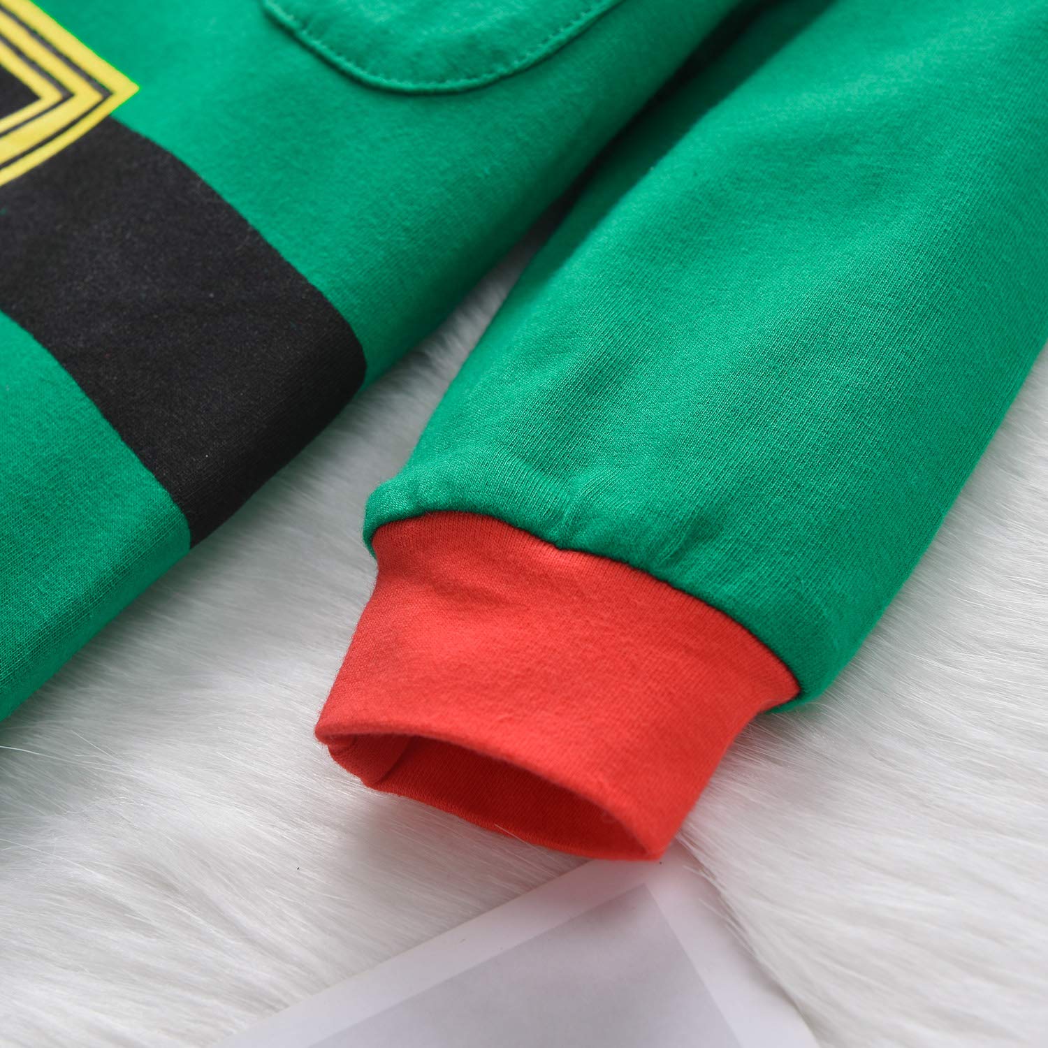 T TALENTBABY Weihnachten Kostüm Baby Kleidung Mädchen Jungen 0-3 Monate, Baby Overall Winter, Christmas Santa Elf Babykleidung Strampler, Grün Walkoverall Outfit, Neugeborenen Geschenk Set