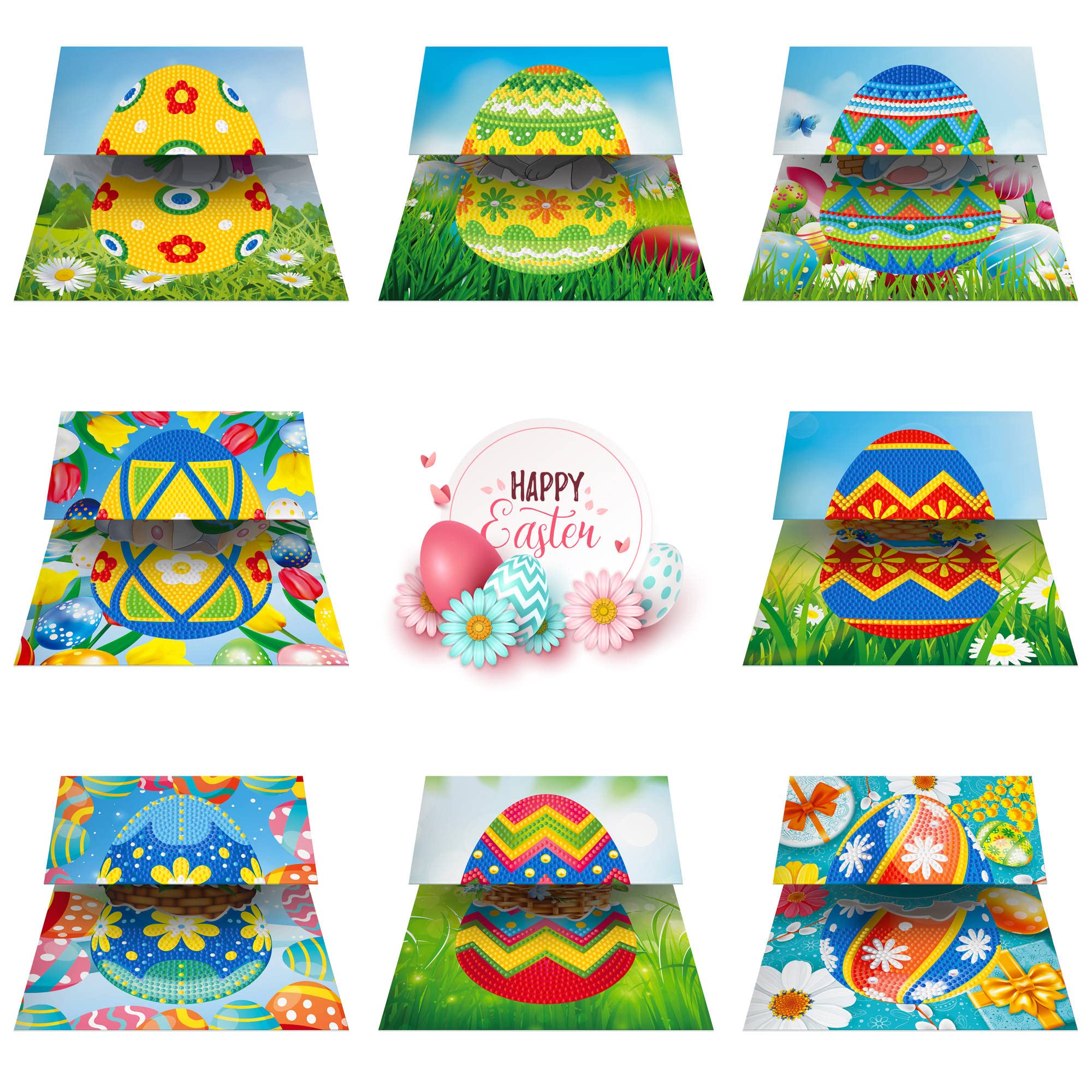 VNSTKWW 8pcs 5D DIY Diamond Painting Greeting Card - Image 3