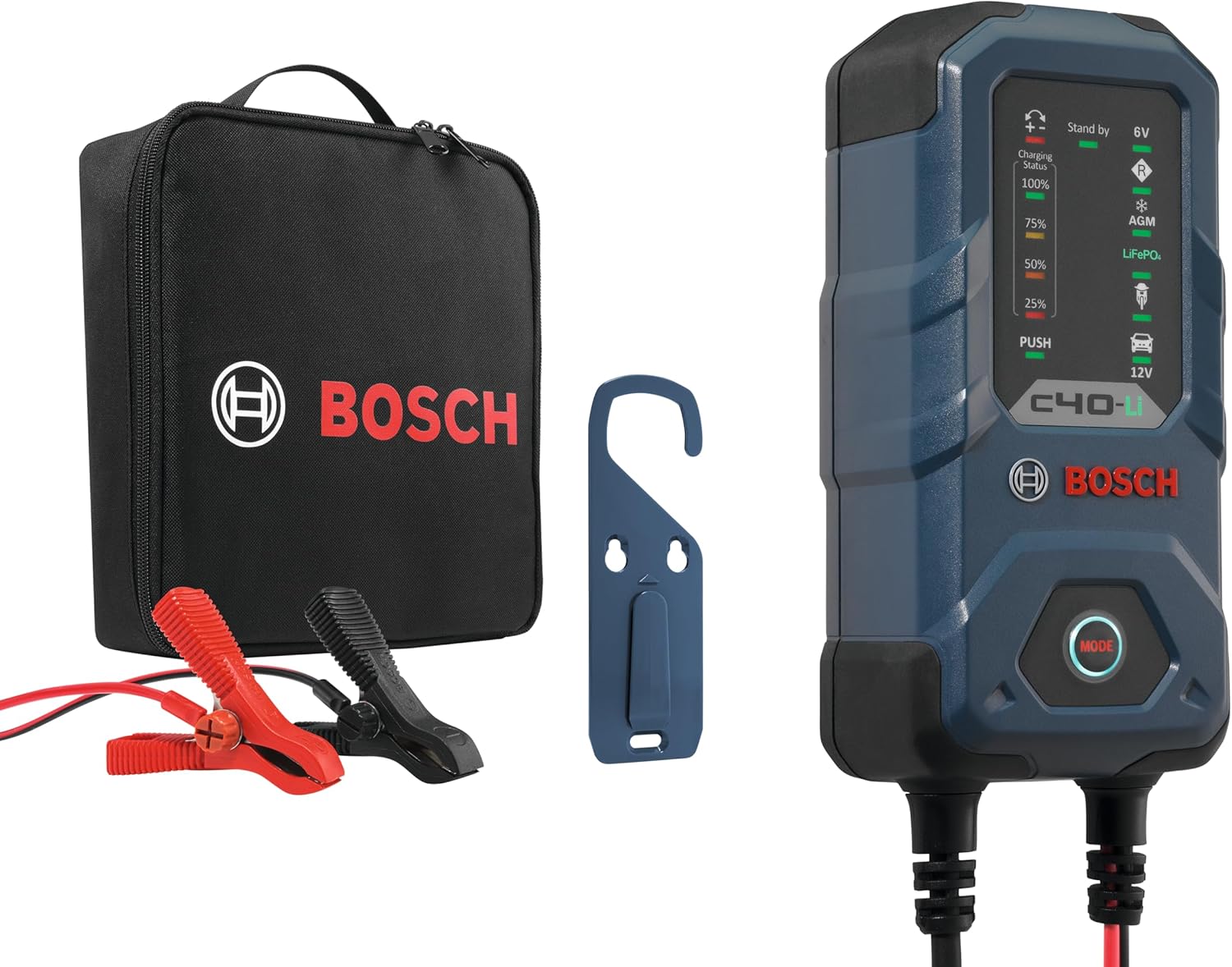 Bosch C40Li 5 Amp Car Battery Charger with Trickle Function 6/12V