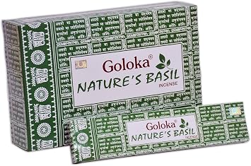 GOLOKA Nature Series Collection high end Incense Sticks- 6 Boxes of 15 GMS Total 90 GMS Natures Basil
