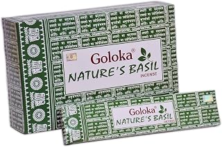 GOLOKA Nature Series Collection high end Incense Sticks- 6 Boxes of 15 GMS (Total 90 GMS) (Nature's Basil)