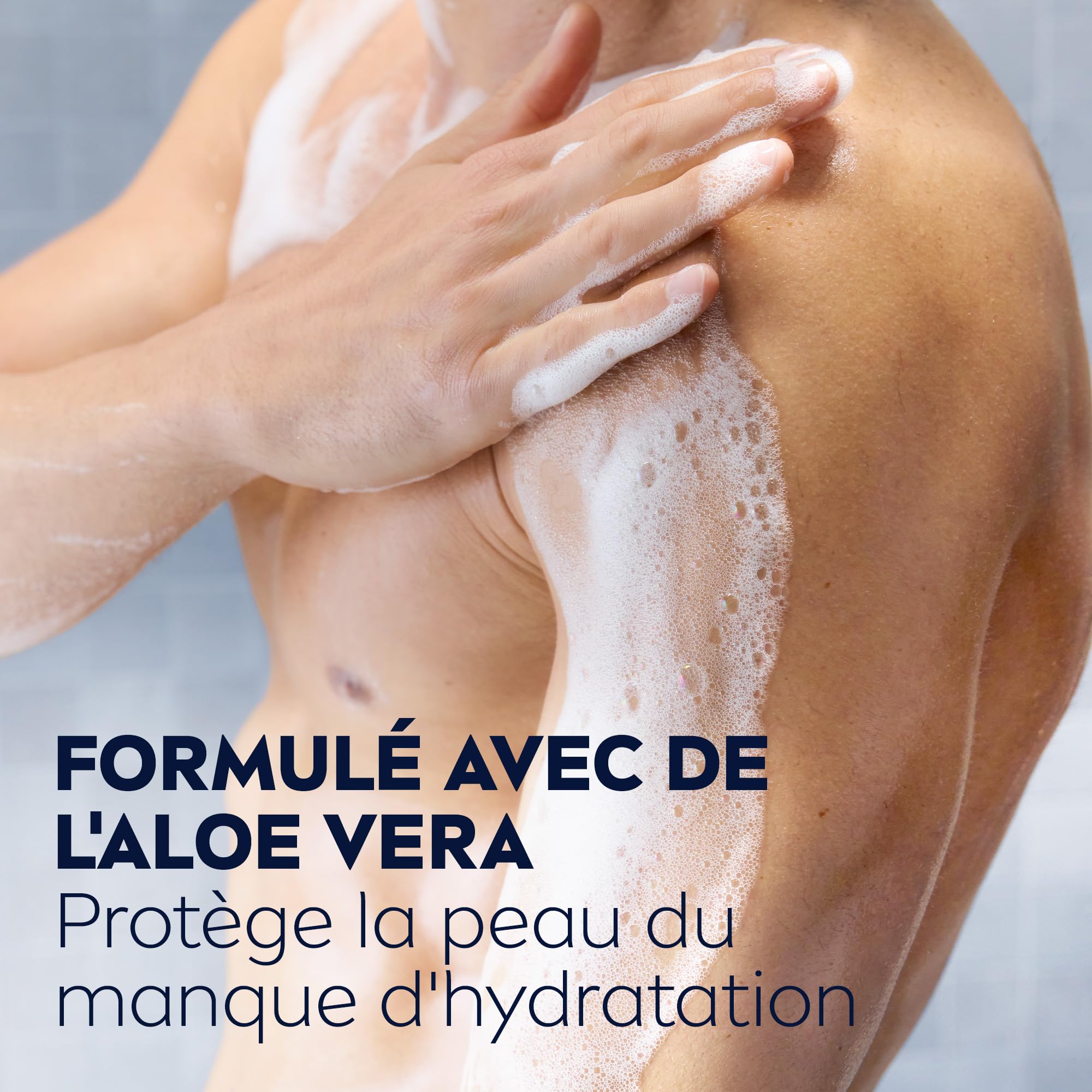 NIVEA MEN Gel douche Protect & Care (lot 6x250 ml) — Soin lavant enrichi en Aloe Vera naturel — Gel douche homme 3 EN 1 — Soin nettoyant corps visage et cheveux à la formule hydratante