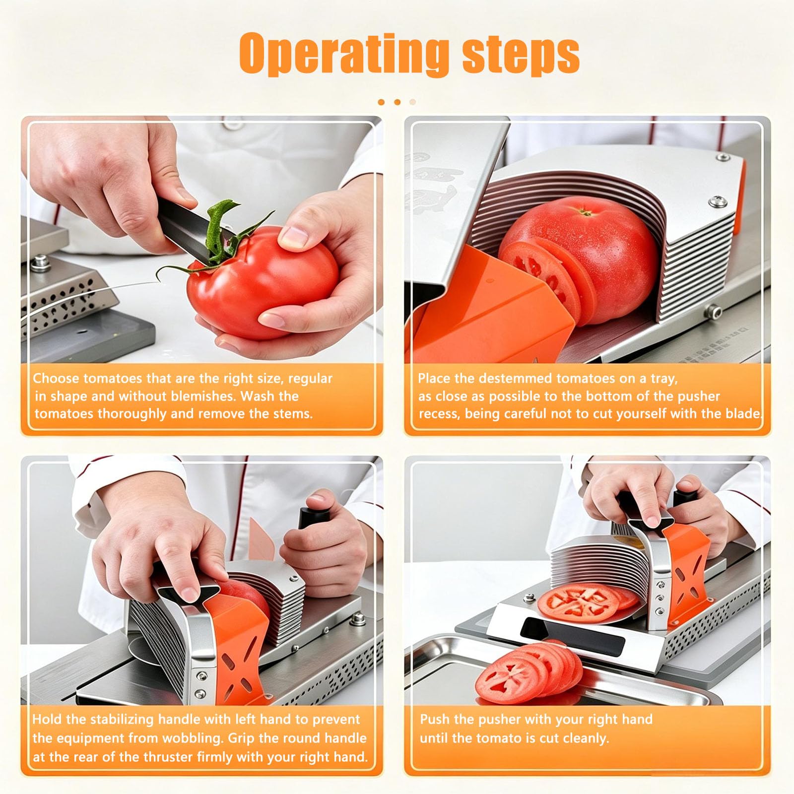Manueller Tomatenschneider, 4,5 Mm Gleichmäßige Scheiben, Edelstahl-druckschneider, Abnehmbar Und Abwaschbar, Mit Führungsschienen Und Klingen, Für Tomaten, Bananen Und Kiwis, Für Restaurants Und