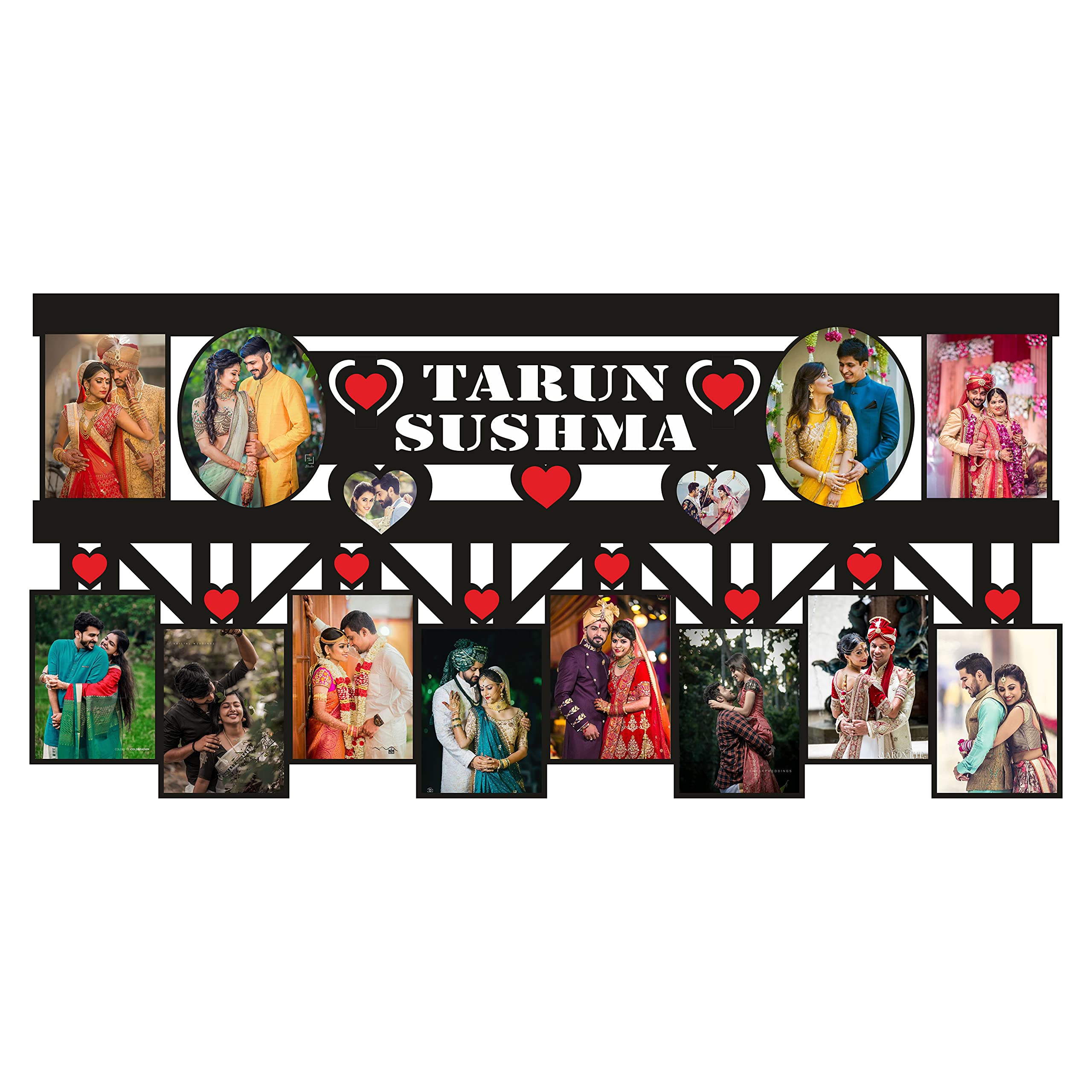 Anuman007 | Customized Gifts | Customized Gifts Customized Photo Frame with Photos and Name 12x24 inch