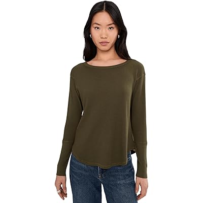 Mod-o-doc Long Sleeve Dropped Armhole Oversized Top fern