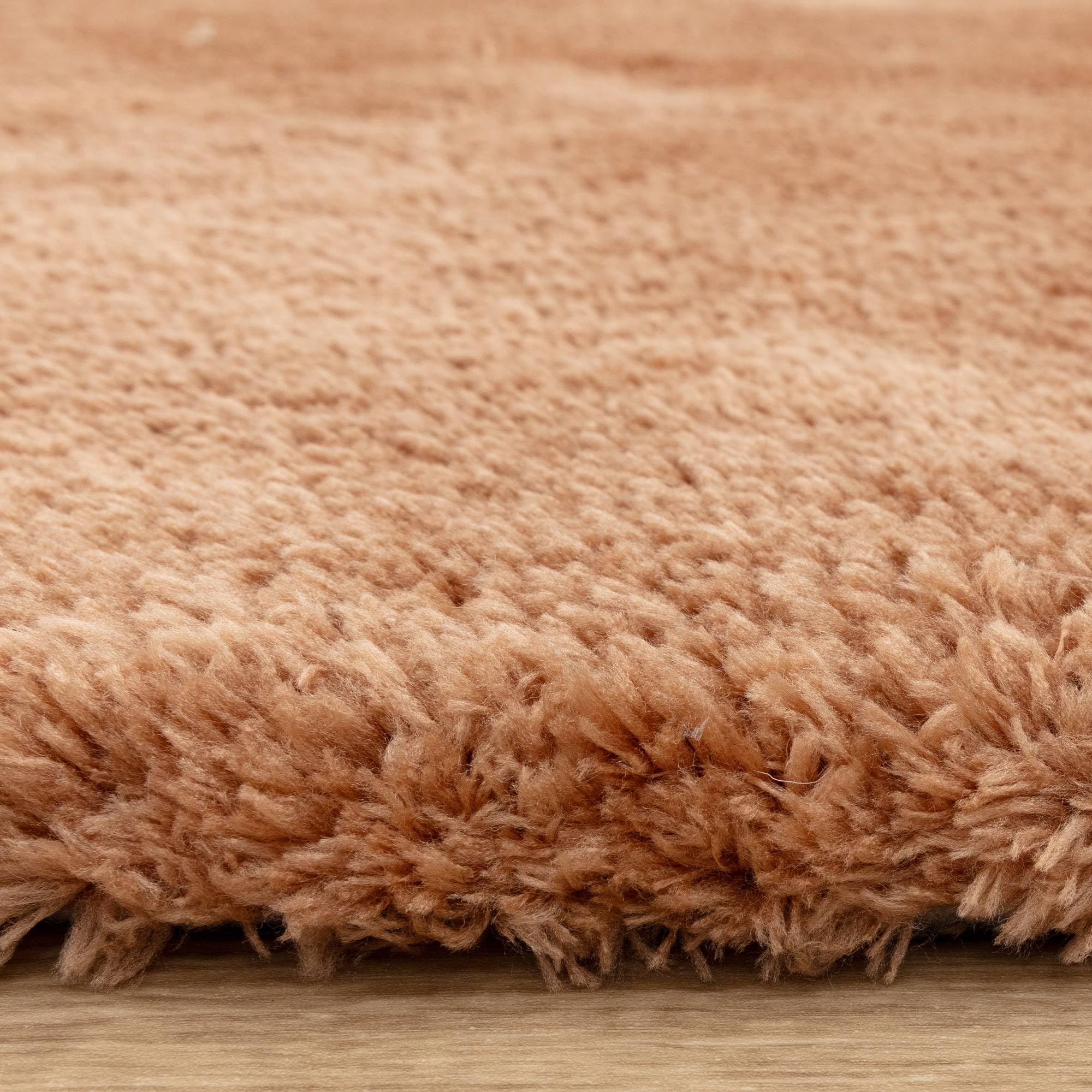 Lord of Rugs PureLux - Tappeto shaggy ultra morbido, spesso, per soggiorno e camera da letto, moderno, caldo e accogliente, in peluche, tufted a mano, in tinta unita, terracotta, 120 x 170 cm
