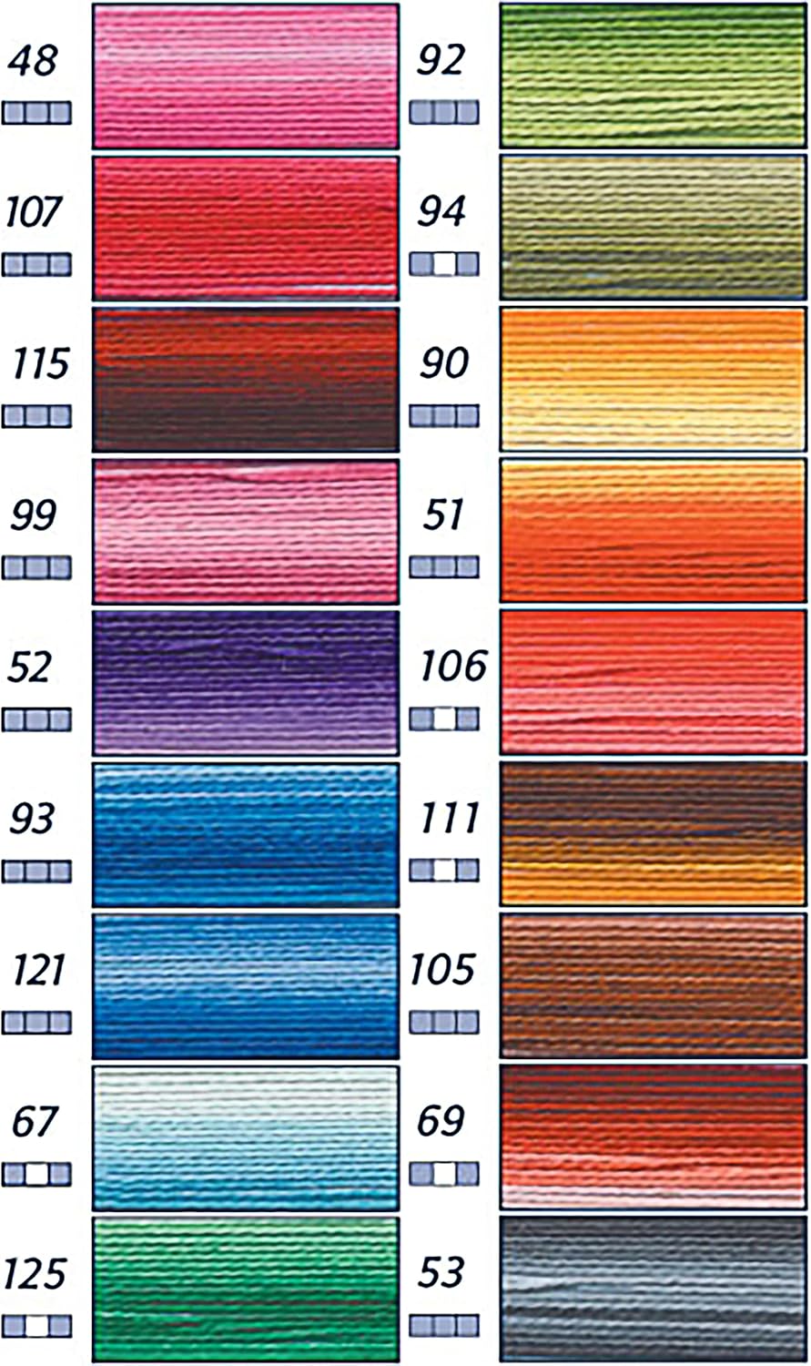 DMC Embroidery Floss,Variegated Embroidery Thread,36 Multicolor Cross Stitch Threads Bundle with Bobbin Winder,DMC Color Variations Hand Embroidery Yarn,Colorful String,Rainbow Cotton Variegated Pack