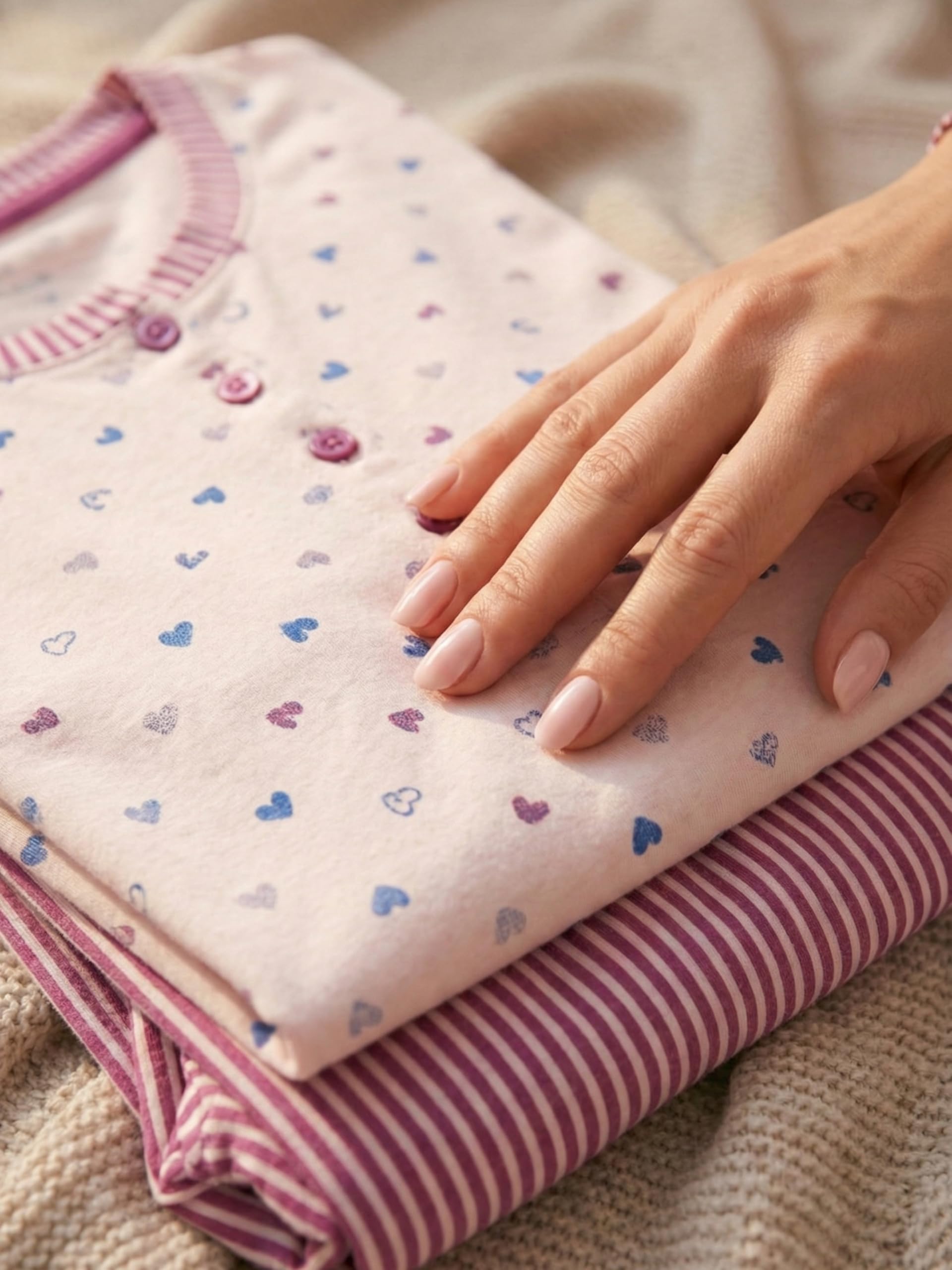 o-day Vanuè Pigiama Donna Cotone Leggero 100% - Ideale per Primavera e Mezze Stagioni - Completo di Maglia con Bottoni e Pantalone Comodo - 5