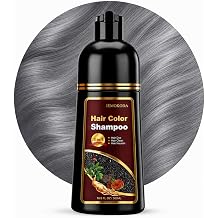 3-in-1 Hair Dye Shampoo Silver Gray - Herbal Hair Color Shampoo for Gray Hair Coverage, Semi-Permanent Natural Hair Tint Shampoo Dye for Women & Men, Color Depositing Shampoo, Champu Para Canas