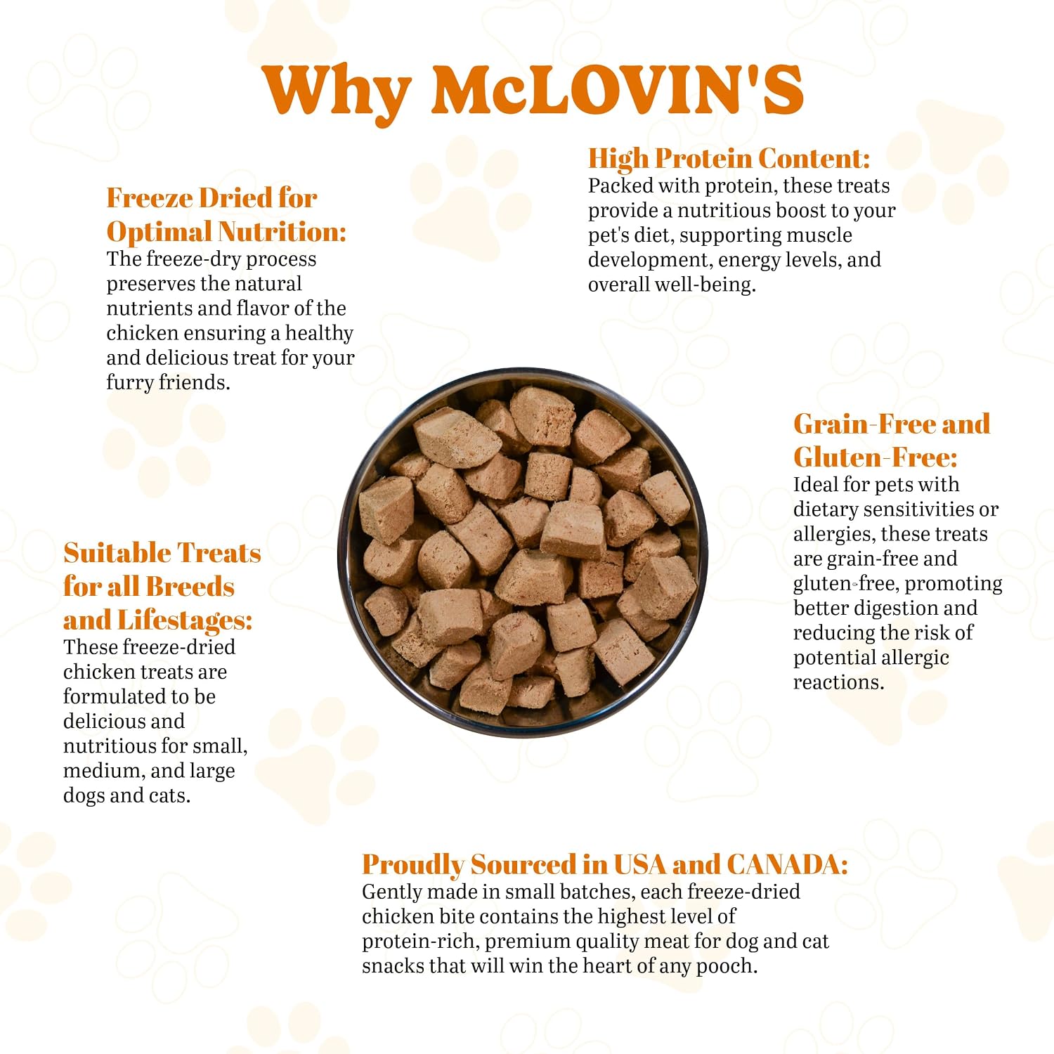 McLovin's Freeze Dried Dog Treats & Toppers, Chicken Total 8.4oz, USA Made image 3