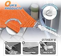 Vista 16 de Tang toldo de sol, velas de sombra 180GSM HDPE Equilateral Triángulo Permeable Toldo estándar comercial personalizable, Rojo