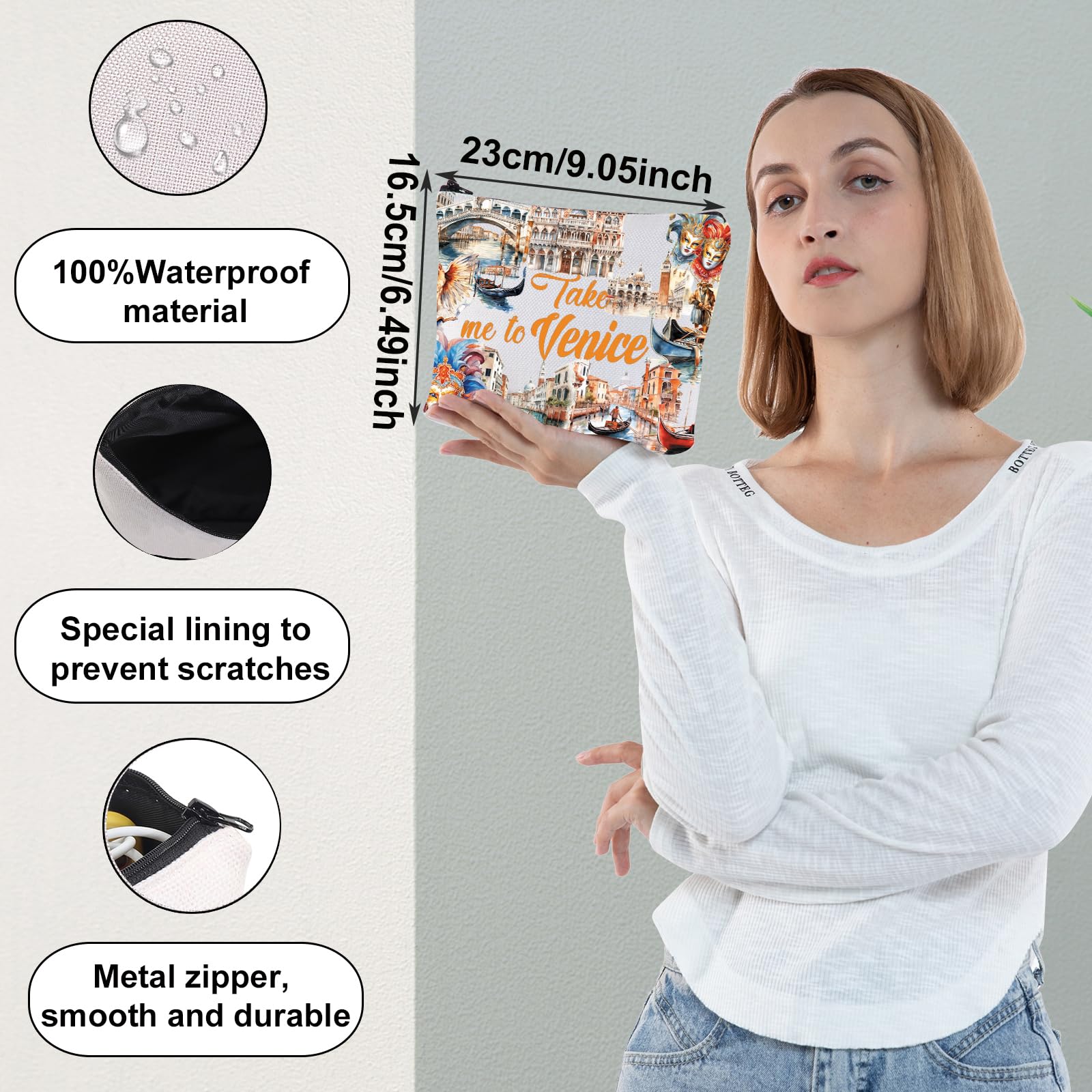 WZMPA Venice Italy Travel Cosmetic Bag Venice Vacation Gift Take Me To Venice Zipper Pouch Bag Venice Souvenirs Gift (Take Venice)